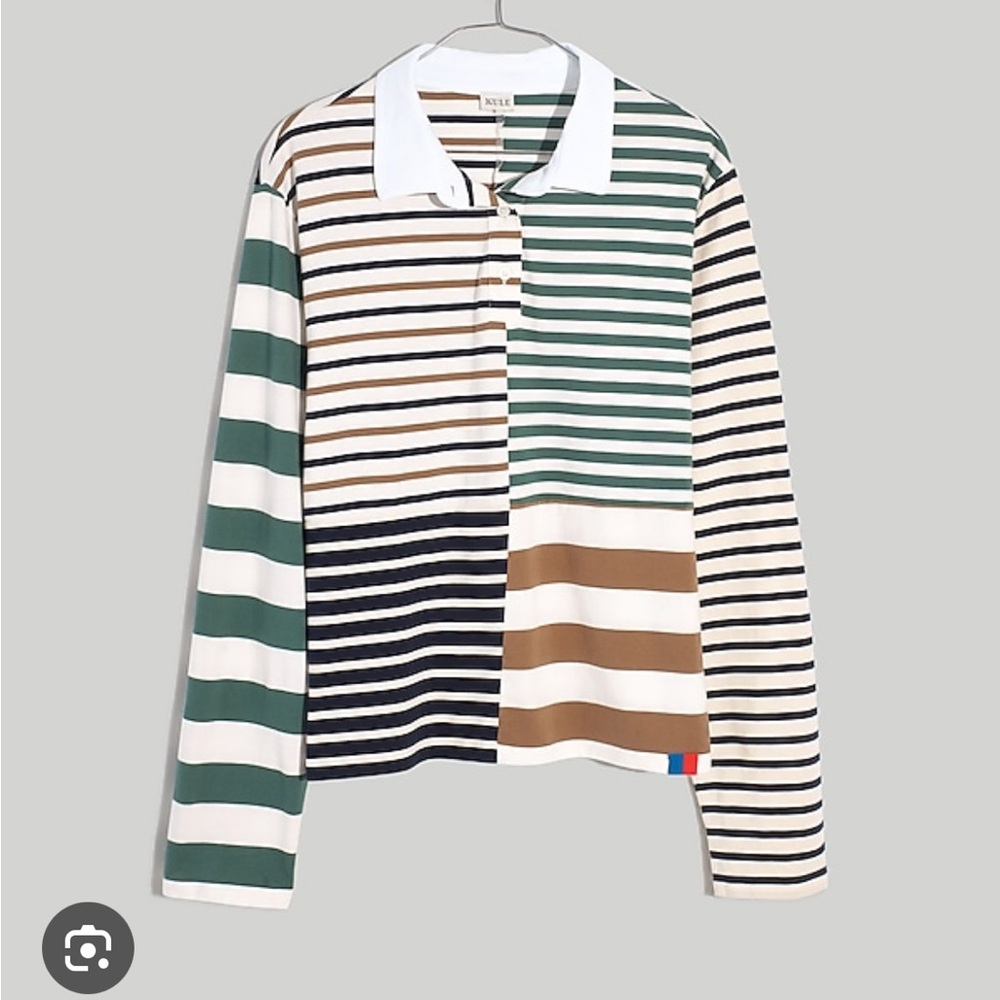 KULE Rugby Patchwork Striped shirt NWOT